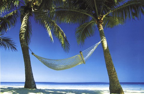 Framed Paradise Beach Scene Print