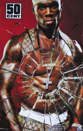 Framed 50 Cent - Broken Glass Print