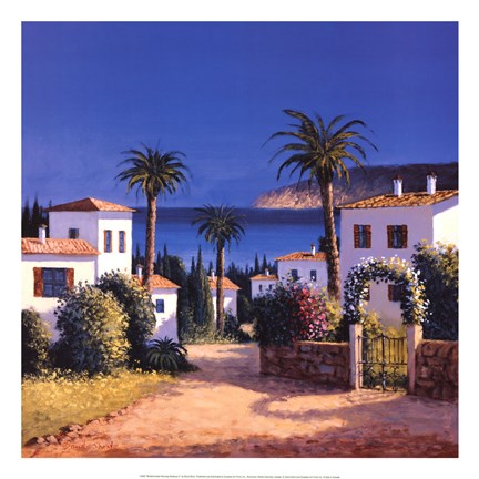 Framed Mediterranean Morning Shadows II Print