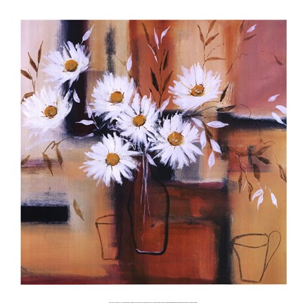 Framed Daisy Impressions II Print