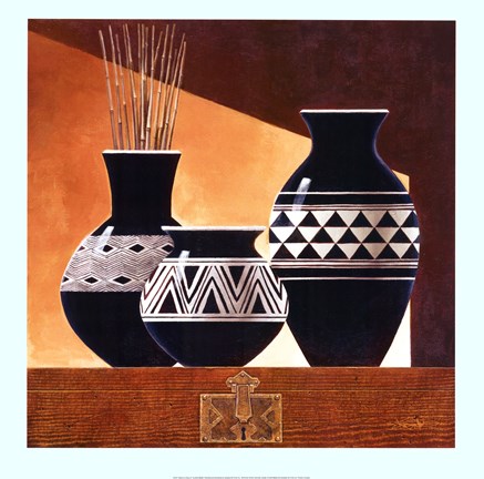 Framed Patterns in Ebony II Print