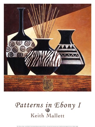 Framed Patterns in Ebony I Print
