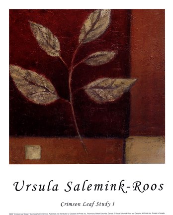 Framed Crimson Leaf Study I Print