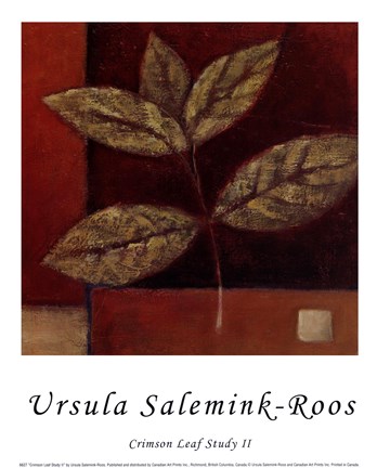 Framed Crimson Leaf Study II Print