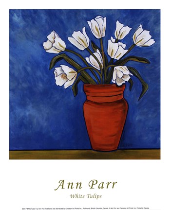 Framed White Tulips Print