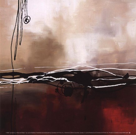 Framed Symphony in Red and Khaki I Print