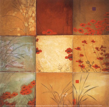 Framed Poppy Nine Patch Print