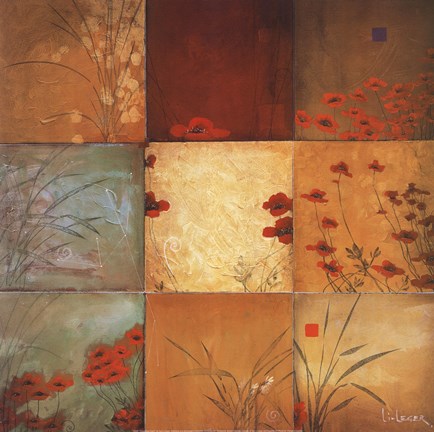 Framed Poppy Nine Patch Print