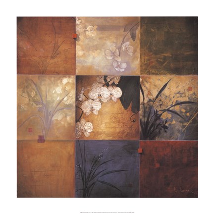 Framed Orchid Nine Patch Print