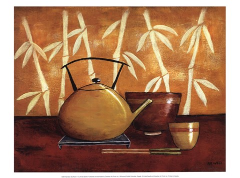 Framed Bamboo Tea Room I Print