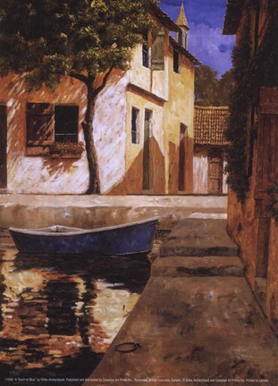 Framed Touch of Blue Print