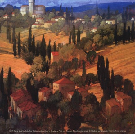 Framed Tuscan Castle Print