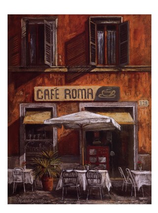 Framed Caf Roma Print