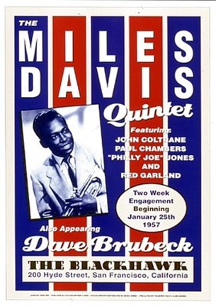 Framed Miles Davis Quintet: Blackhawk San Francisco, 1957 Print