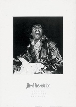 Framed Jimi Hendrix, in concert Print