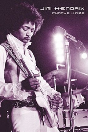 Framed Jimi Hendrix, Purple Haze Print