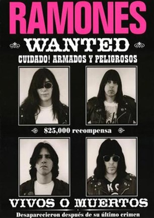Framed Ramones, Wanted Poster Print