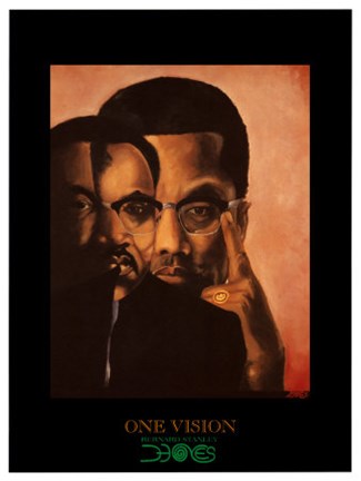 Framed One Vision, Malcolm X, Martin Luther King Jr Print