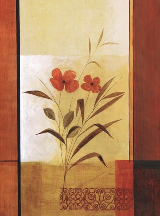 Framed Two Red Flowers Print