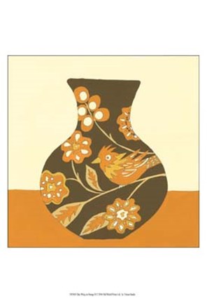 Framed Take Wing in Orange II Print