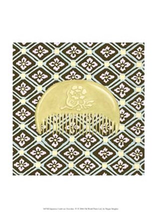 Framed Japanese Comb on Chocolate IV Print