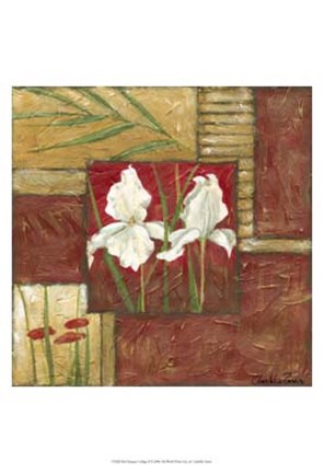 Framed Red Lacquer Collage II Print