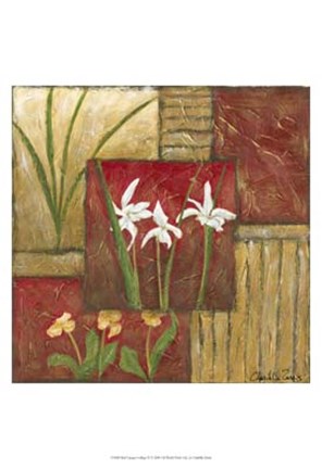 Framed Red Lacquer Collage IV Print