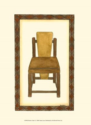 Framed Rustic Chair I Print