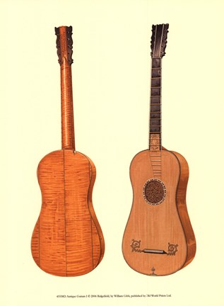 Framed Antique Guitars I Print