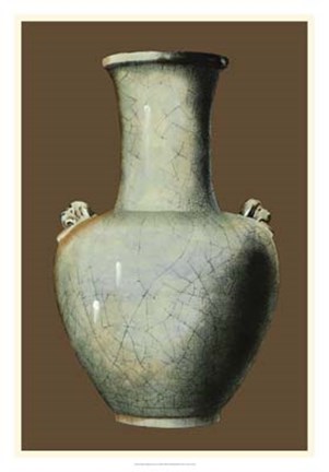 Framed Aquamarine Vase I Print