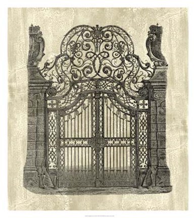 Framed Wrought Iron Gate Print