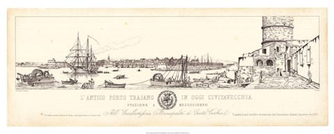 Framed Antique Seaport III Print