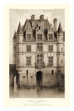 Framed Sepia Chateaux V Print