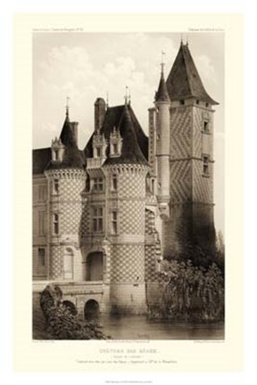 Framed Sepia Chateaux VII Print