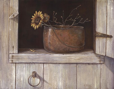 Framed Sunflower and Copper Print