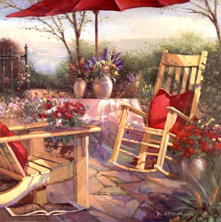 Framed Patio Chaise Print