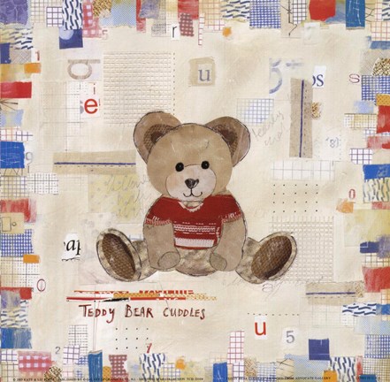 Framed Teddy Bear Cuddles Print