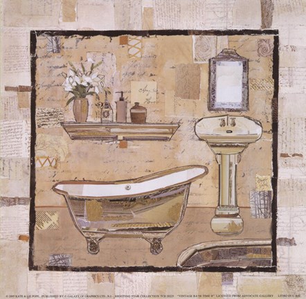 Framed Vintage Bath Time II Print