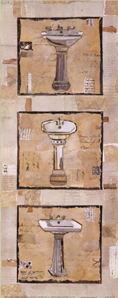 Framed Vintage Sinks II Print