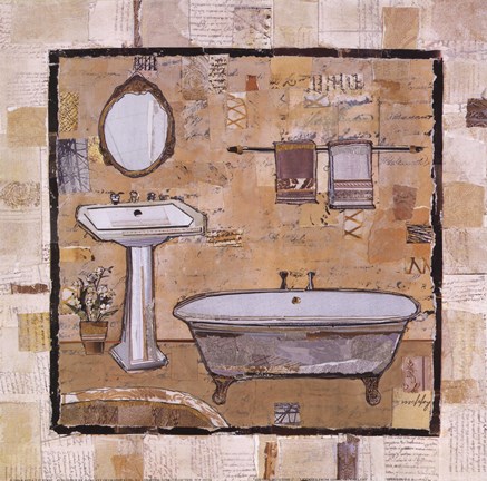 Framed Vintage Bath Time I Print