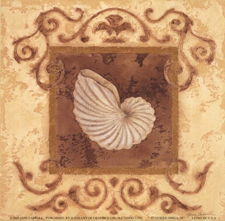 Framed Stylized Shell III Print