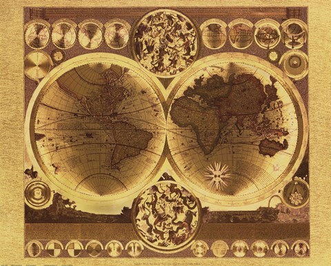 Framed Map Of The World I Print