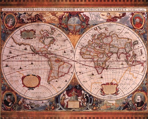 Framed Map - Geographica Print