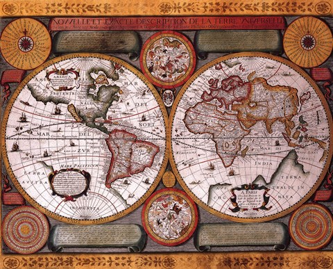 Framed Map - Terre Universelle Print