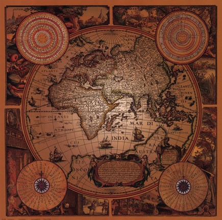 Framed Map - Cartographica 1 Print