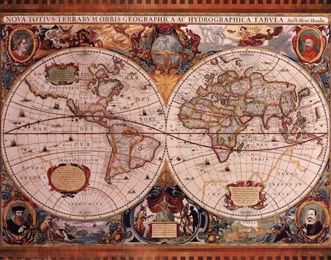 Framed Map - Geographica Print