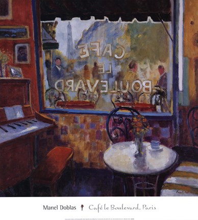 Framed Caf Le Boulevard, Paris Print