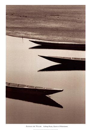 Framed Fishing Boats, Desert of Mauritania Print