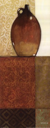 Framed Vessel on Tapestry I - 8x20 Print