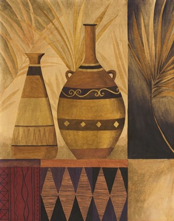 Framed African Vases II Print